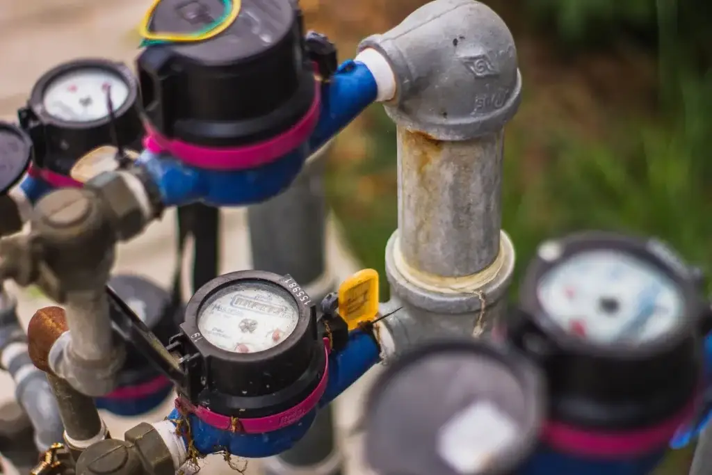 Water meter connected to main supply line on Surprise, AZ home