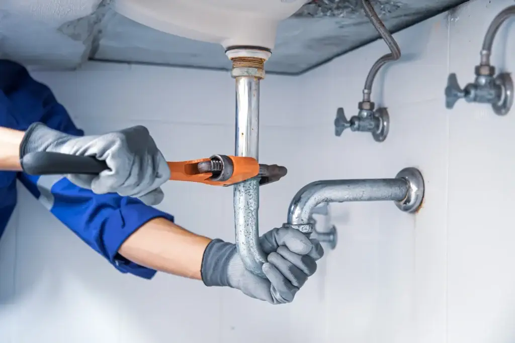 Drain pipe inspection under bathroom sink in Surprise
